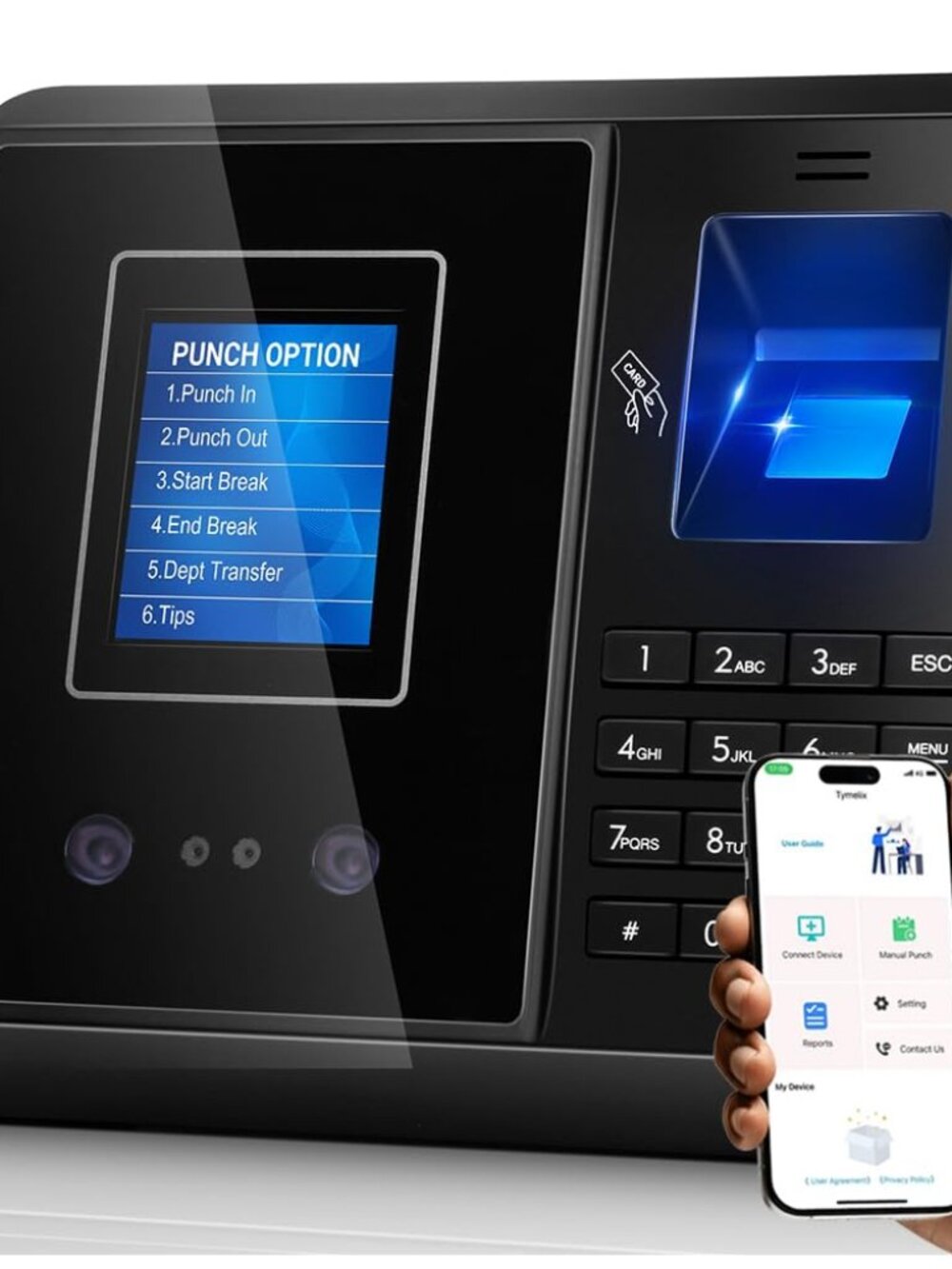 NEW App Control Time Clock for Small Business No 5s Fast Connection Fix Records